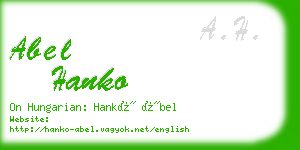 abel hanko business card